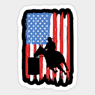 American Flag Barrel Racing Graphic Sticker